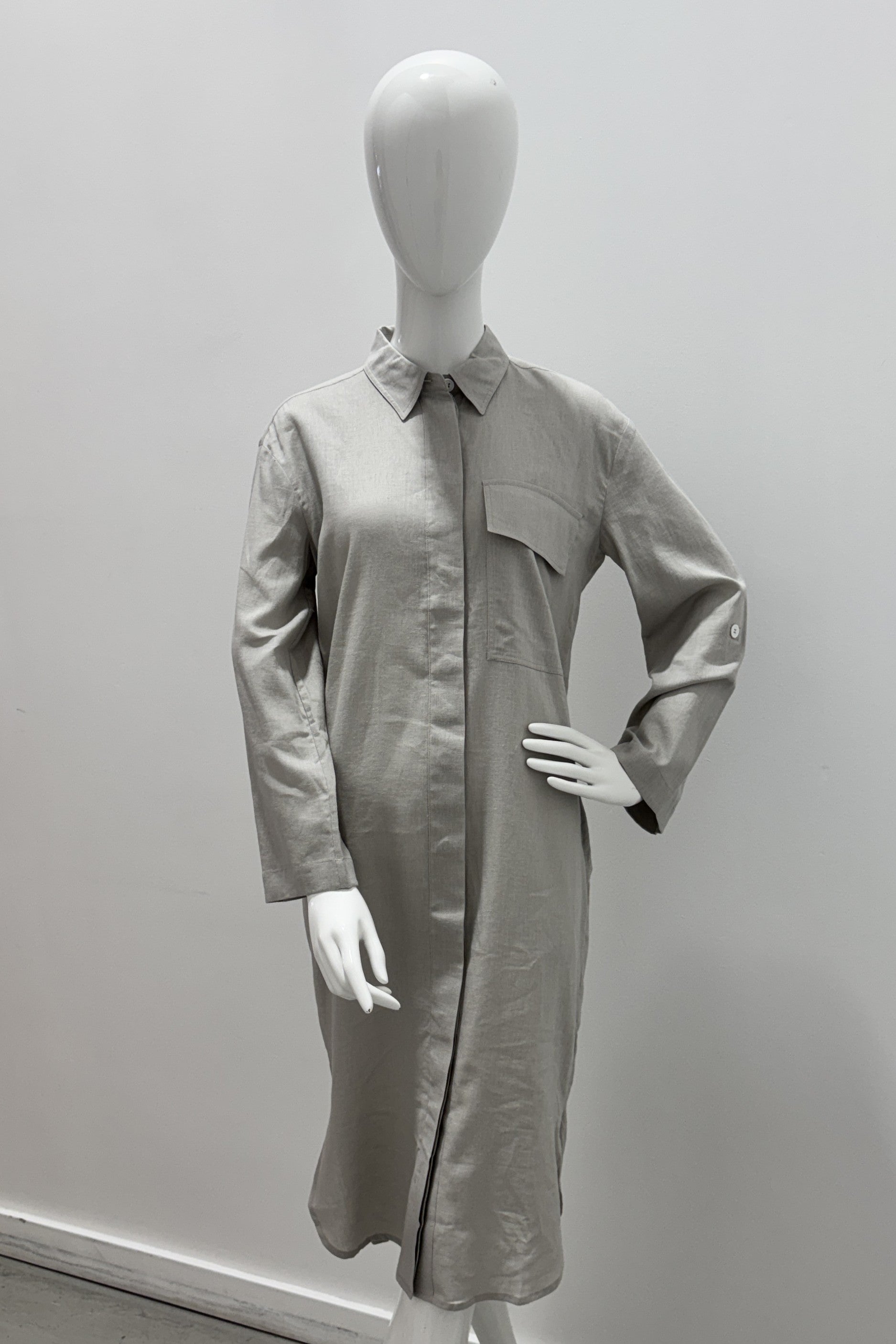 Mary N Max Linen Blouse Dress in Gris