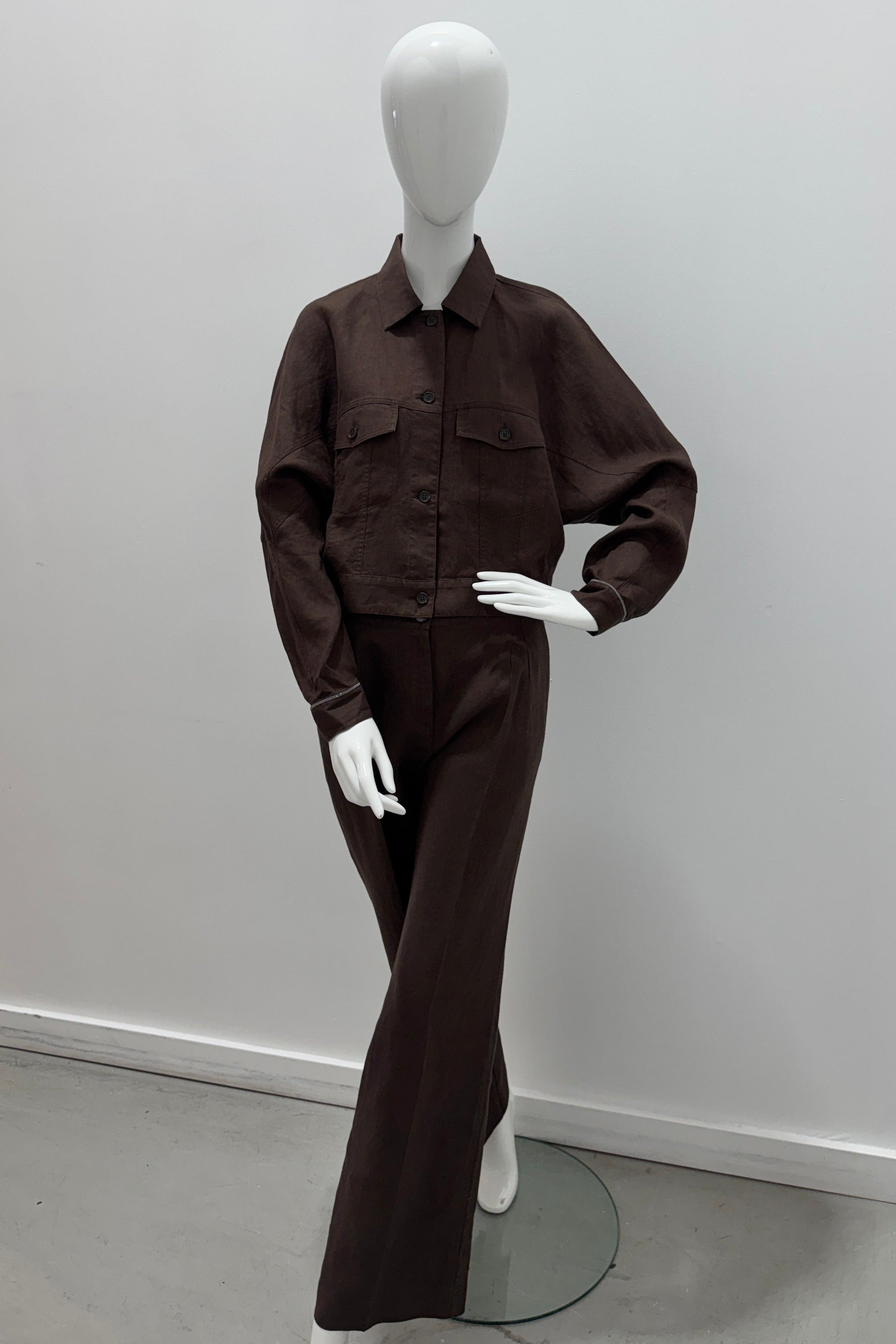 Veste Kimono Courte Purotatto Cacao-Chain
