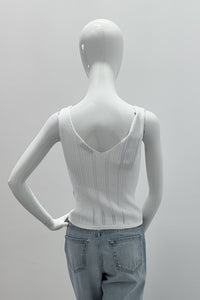 Purotatto Top Col V Blanc