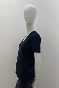 Majestic Filatures Lyocell Semi-Relaxed V-Neck T-Shirt Black