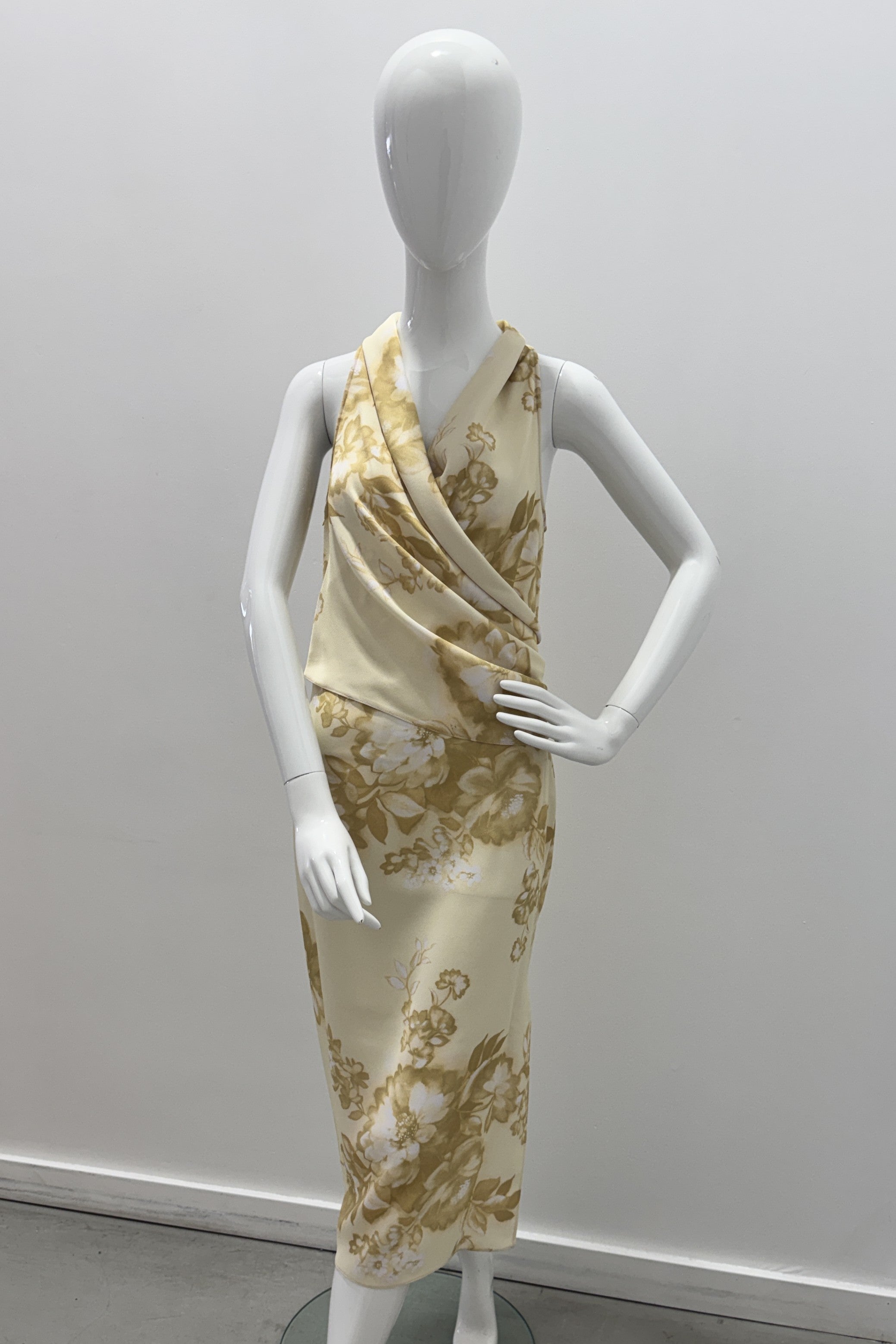 Robe col châle facile Marella jaune clair