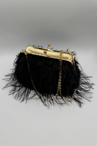 Tres Chic Clutch Fur Black
