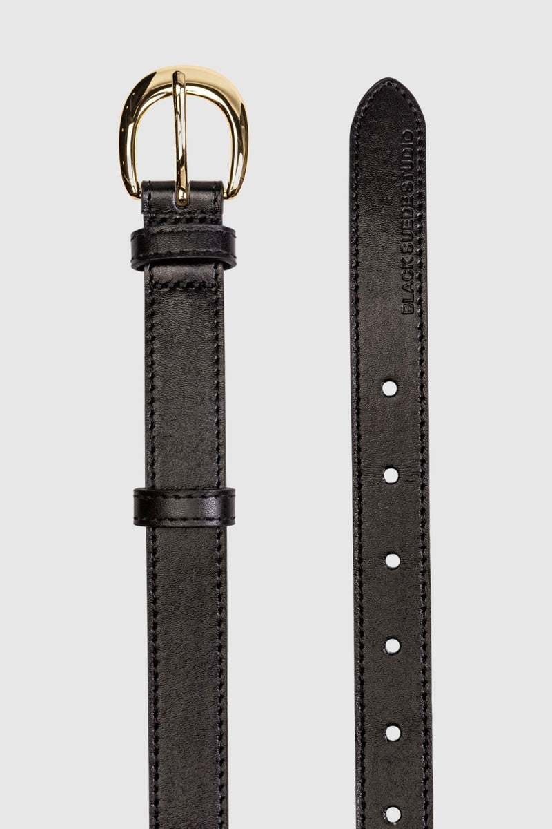 Black Suede Studio Half Moon Belt