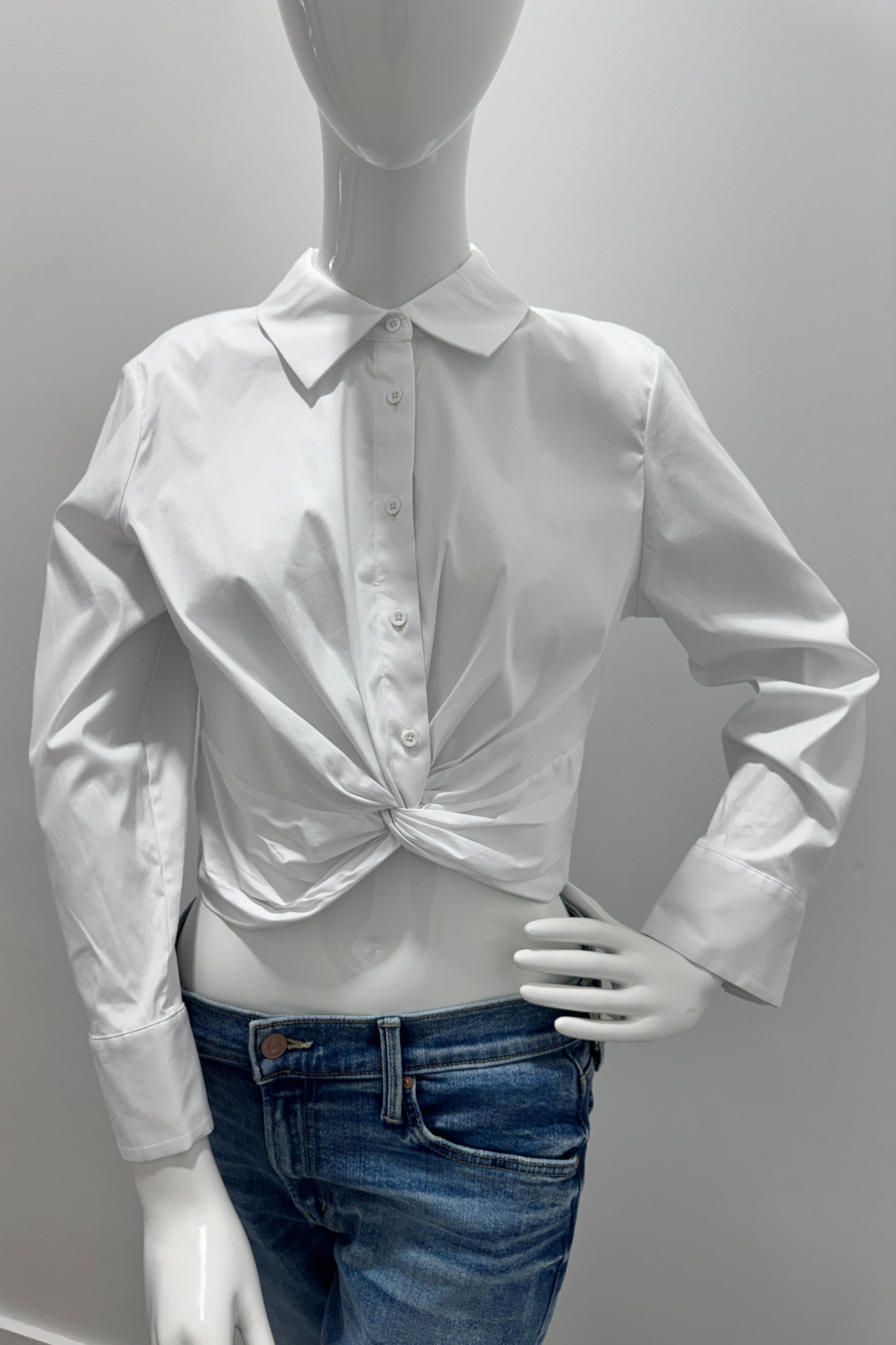 Alice + Olivia Phebe Twist Top Off-White