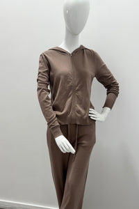Majestic Filatures Organic Cotton Knit Hoodie Coffee Latte