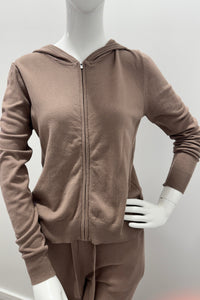 Majestic Filatures Organic Cotton Knit Hoodie Coffee Latte