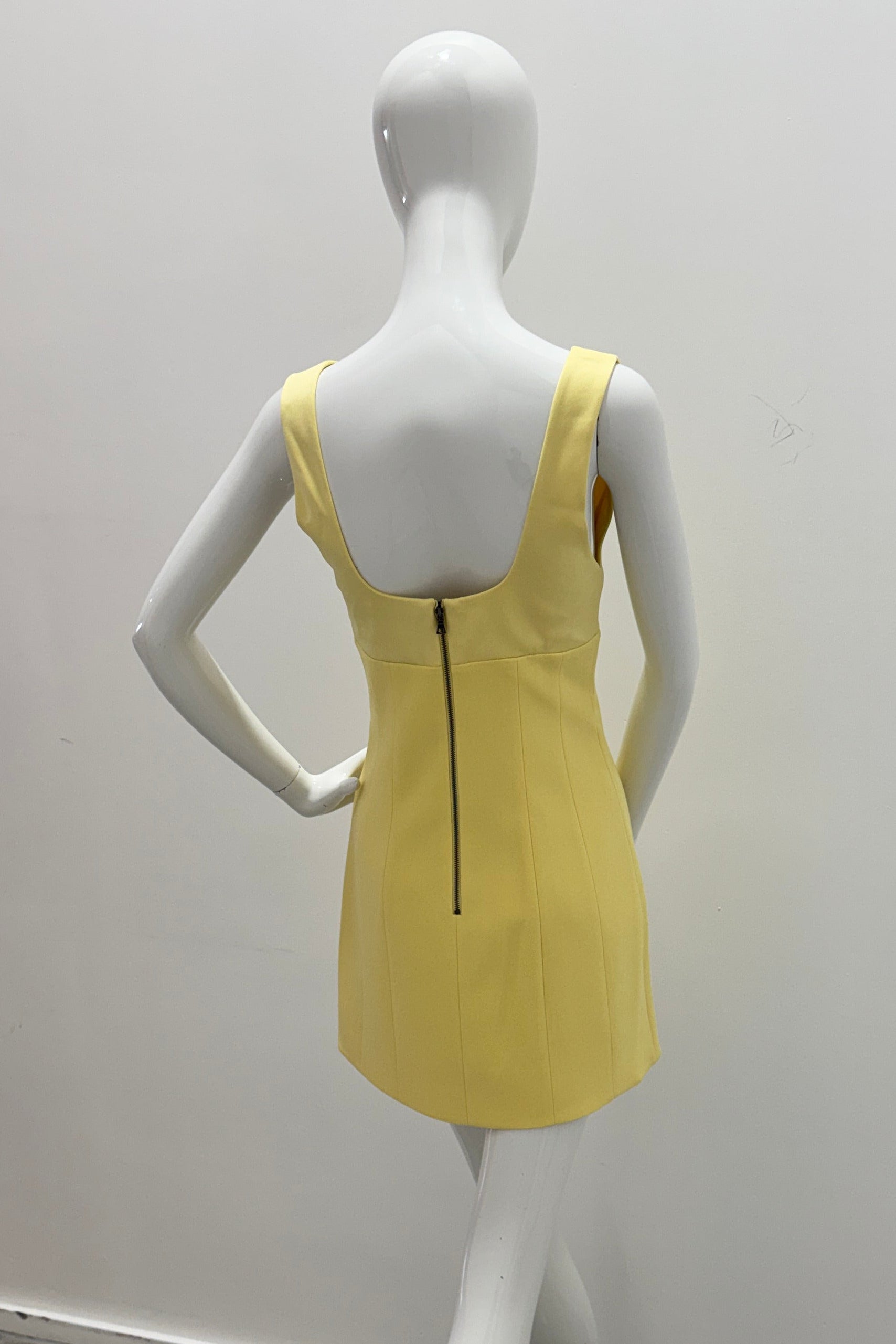 Alice + Olivia Mandy Deep Plunge Mini Dress Butter