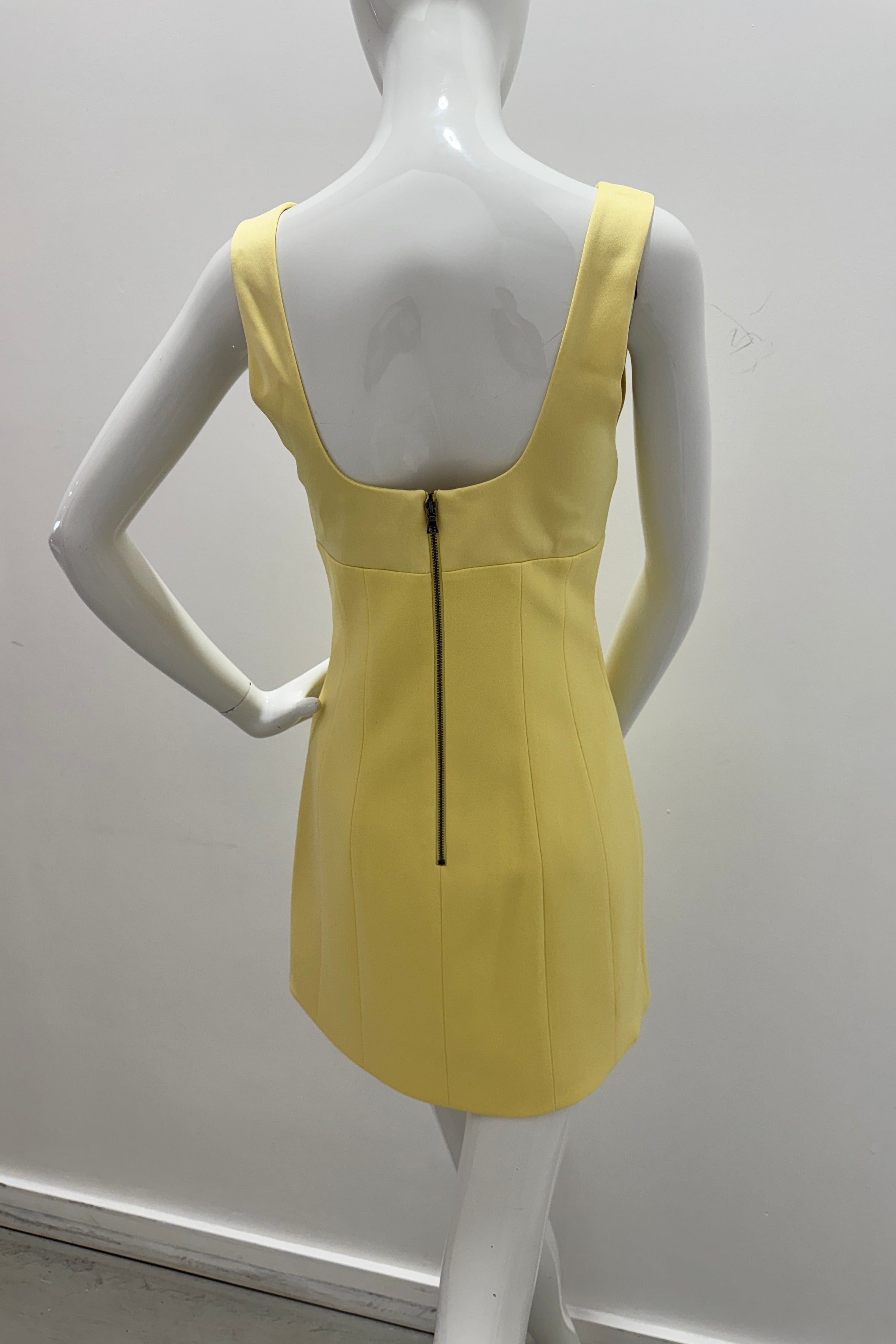 Alice + Olivia Mandy Deep Plunge Mini Dress Butter