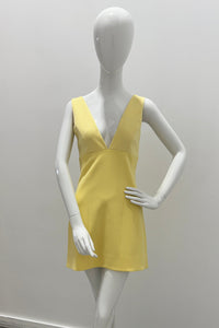 Alice + Olivia Mandy Deep Plunge Mini Dress Butter