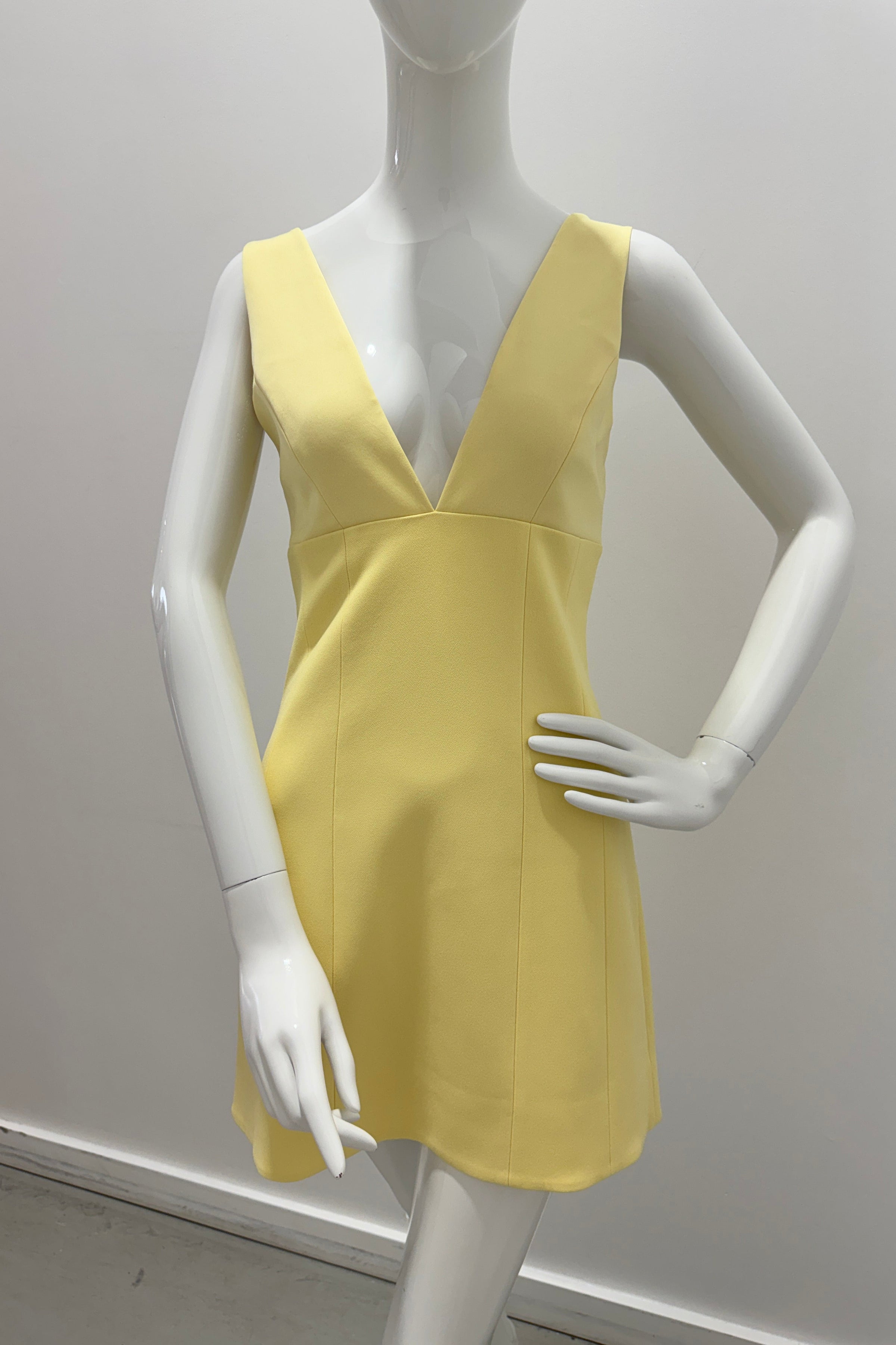 Alice + Olivia Mandy Deep Plunge Mini Dress Butter