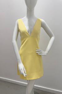 Alice + Olivia Mandy Deep Plunge Mini Dress Butter