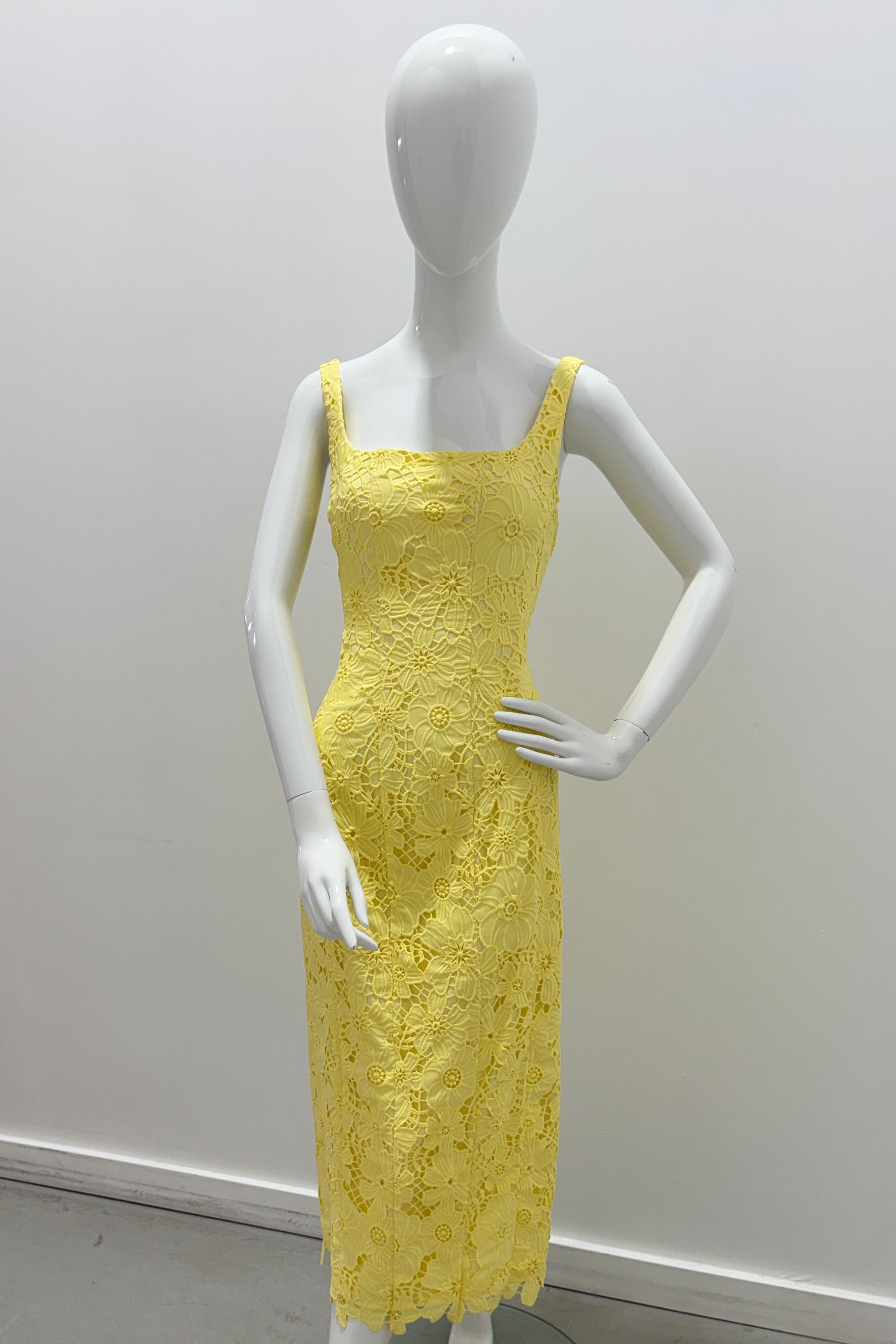 Robe midi en dentelle Milly Izel jaune