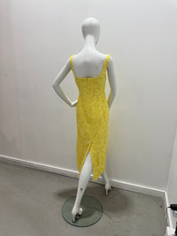 Robe midi en dentelle Milly Izel jaune
