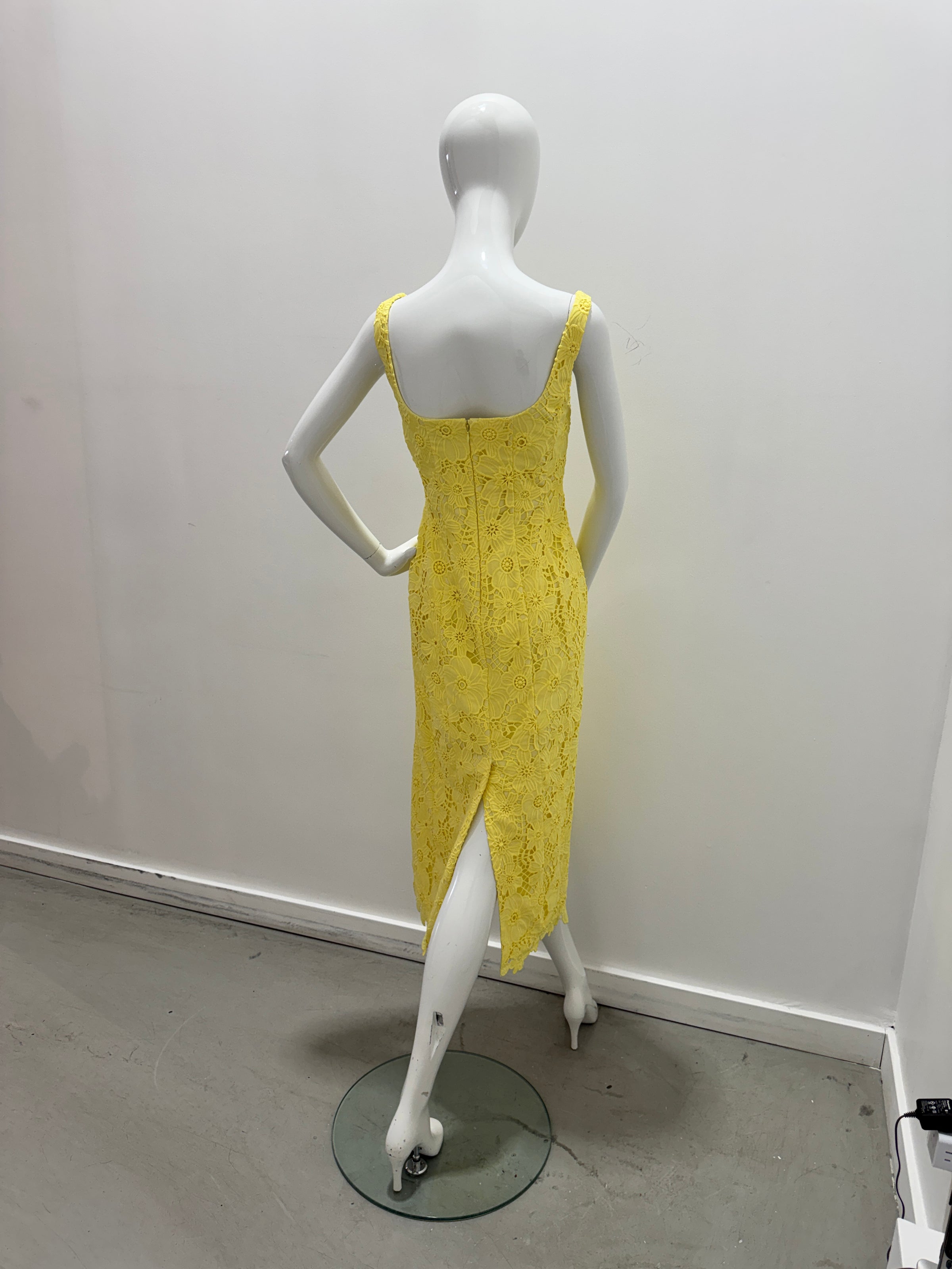 Robe midi en dentelle Milly Izel jaune