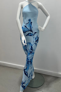Robe maxi biais dos nu Rococo Sand bleue