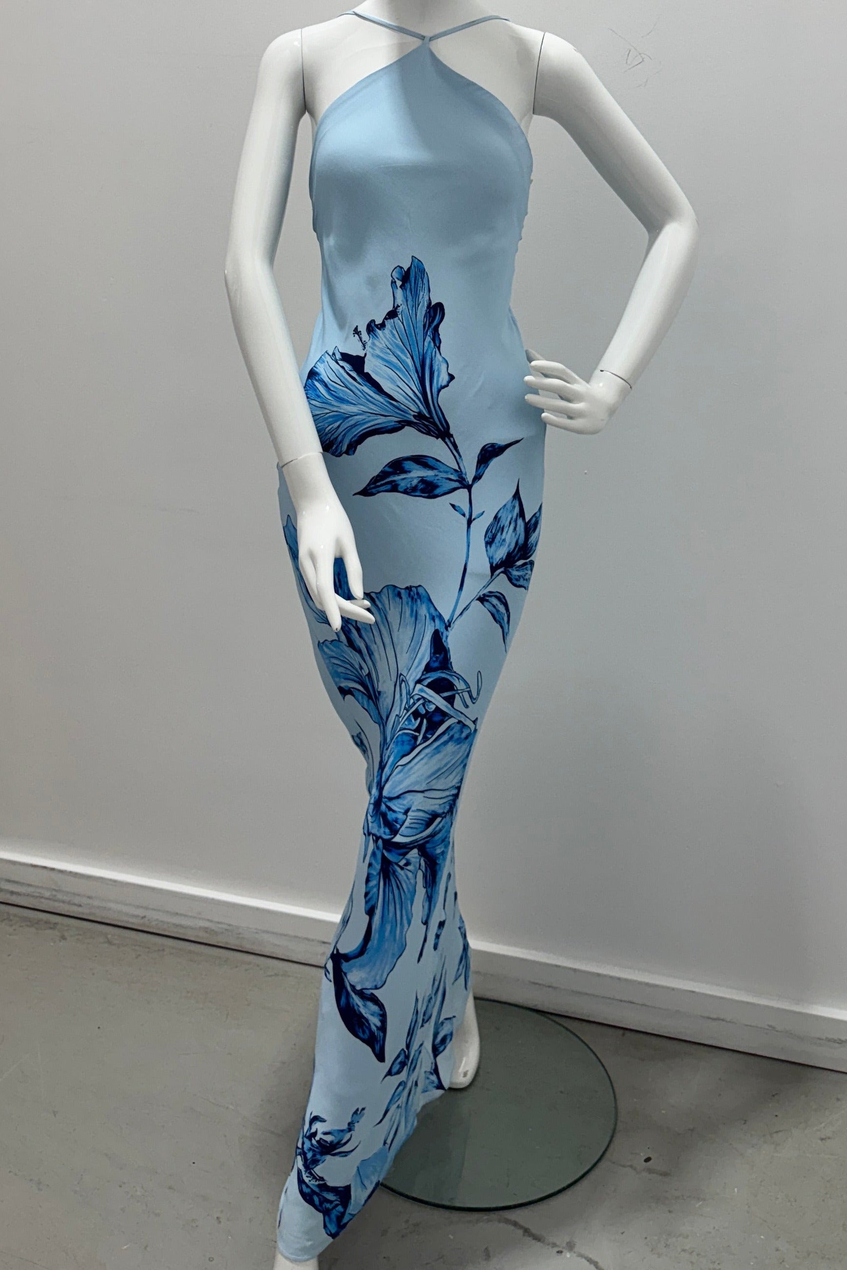 Robe maxi biais dos nu Rococo Sand bleue
