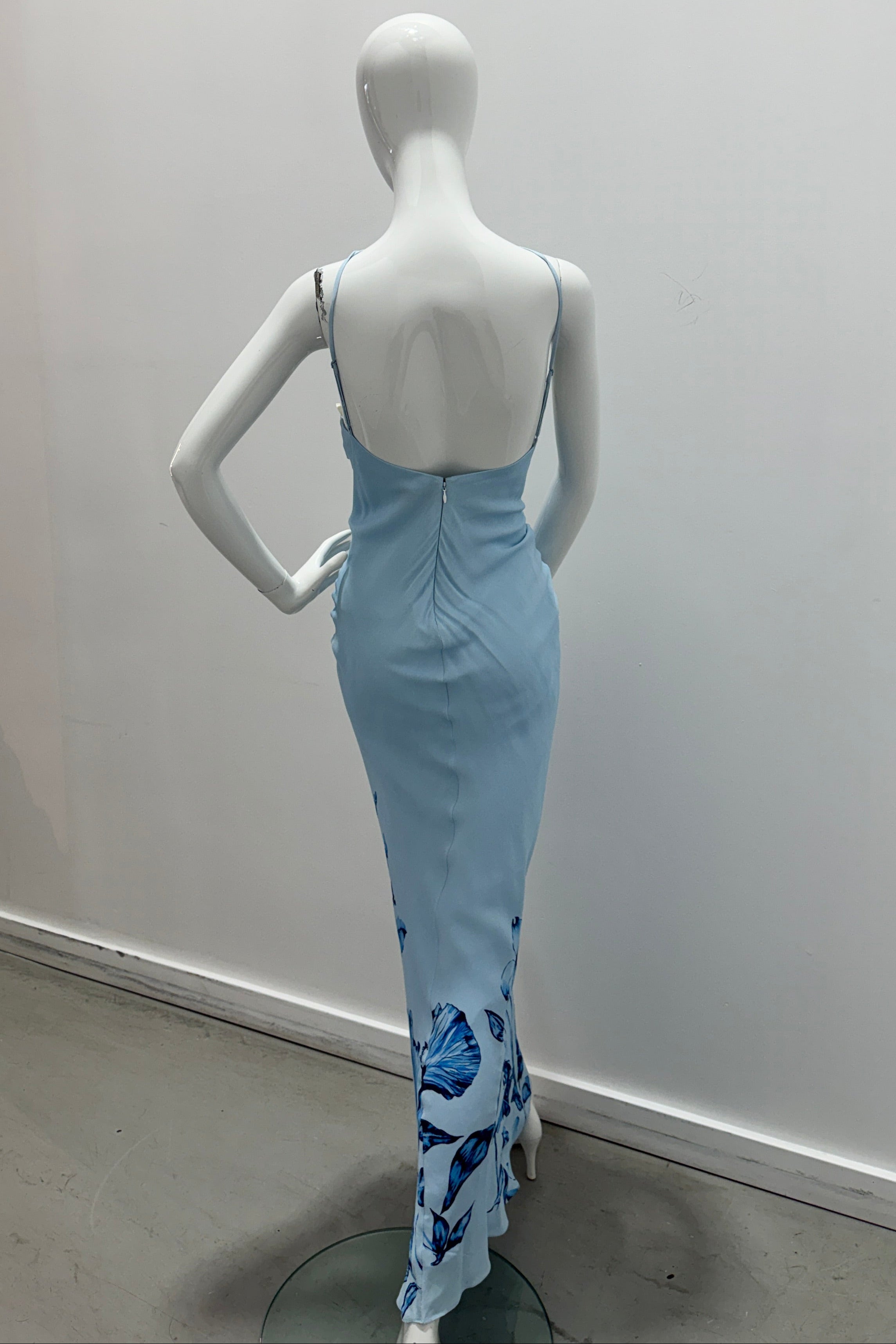 Robe maxi biais dos nu Rococo Sand bleue