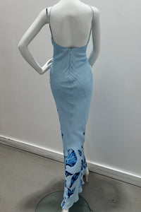Robe maxi biais dos nu Rococo Sand bleue