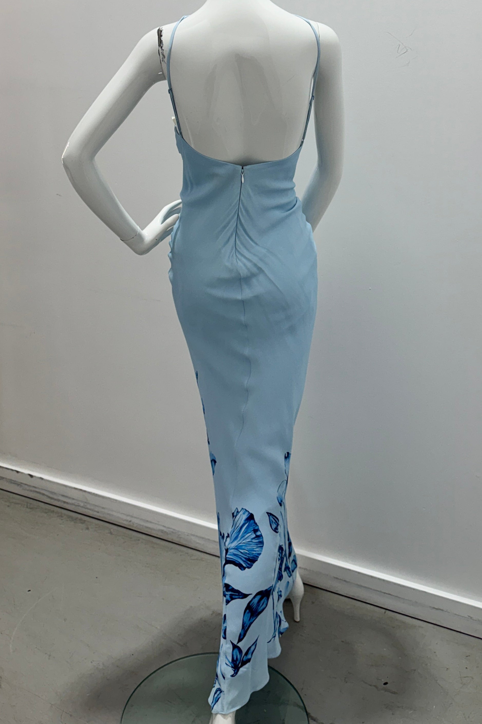 Robe maxi biais dos nu Rococo Sand bleue