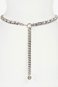 Brave Leather Doone Chain Belt Metallic Silver