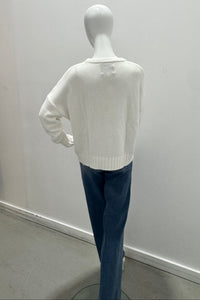 Kerri Rosenthal Boyfriend Maple Leaf Sweater White