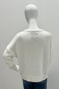Kerri Rosenthal Boyfriend Maple Leaf Sweater White