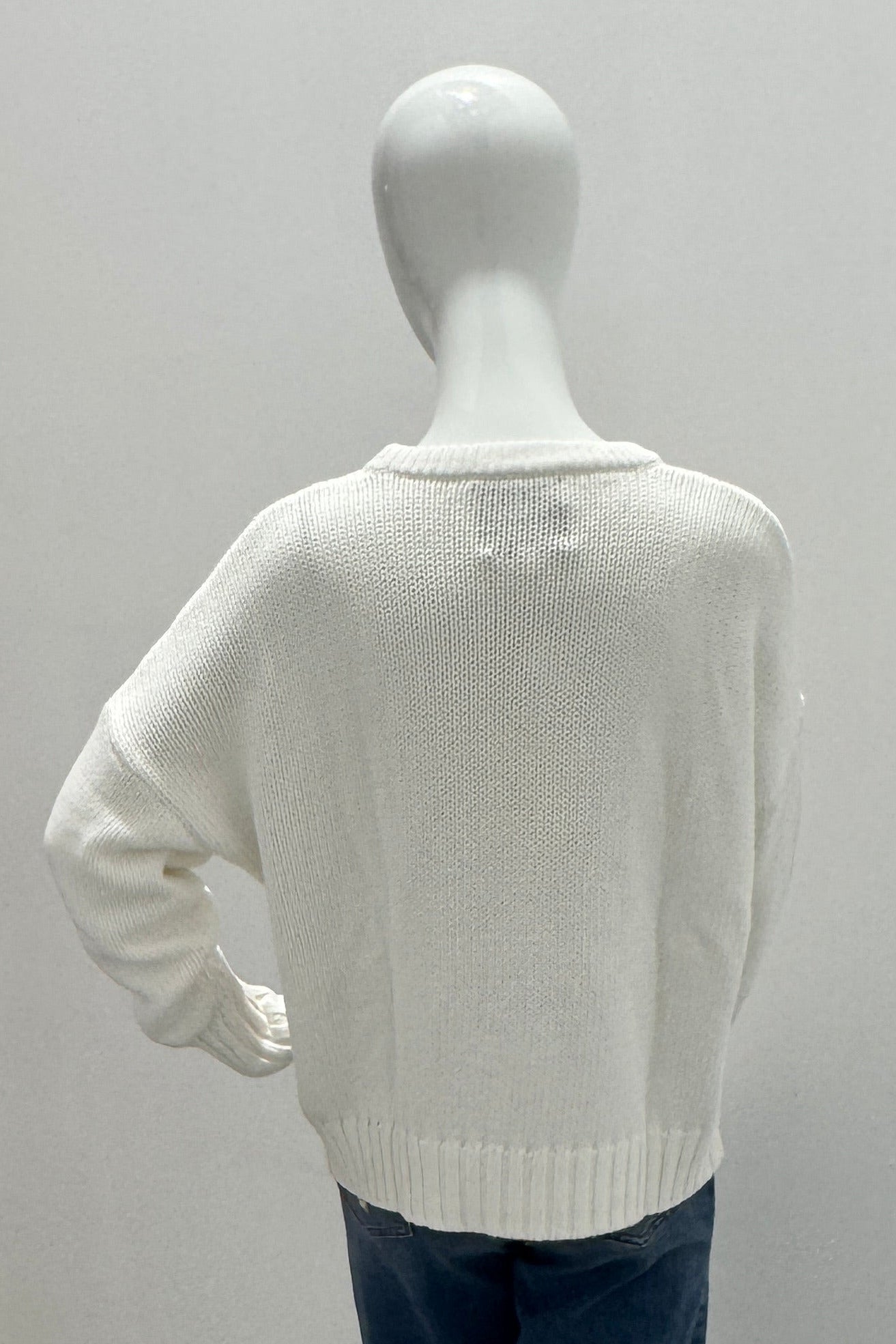 Kerri Rosenthal Boyfriend Maple Leaf Sweater White