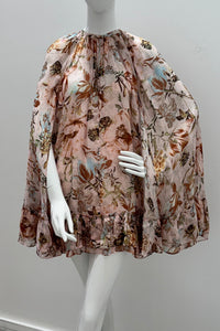 Robe courte cape beige Hemant & Nandita
