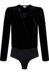 L'Agence Kallie Crossover Velvet Bodysuit