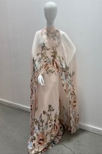 ENSEMBLE 2 ARTICLES Robe maxi biais Hemant & Nandita beige ET cape asymétrique beige