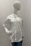 Oui Optic White Blouse with Chinese Collar