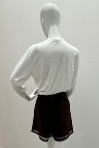 Cardigan léger en maille coton-viscose blanc