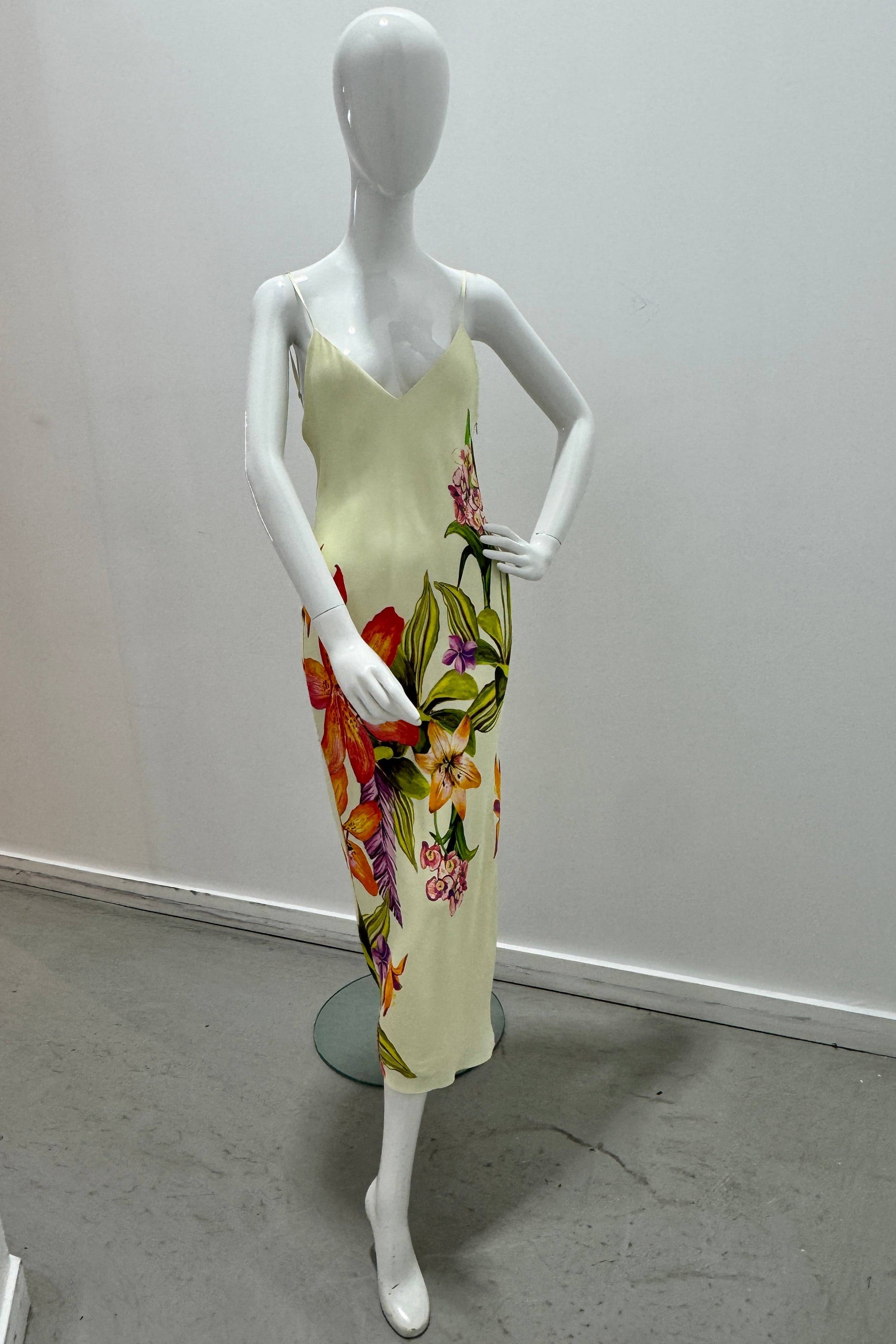 Rococo Sand Robe Midi à Bretelles Larges en Satin de Viscose Crème