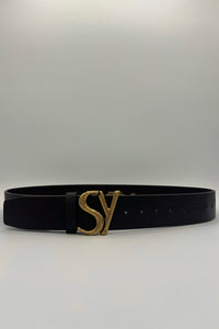 Seventy Genuine Leather Belt with Logo Buckle