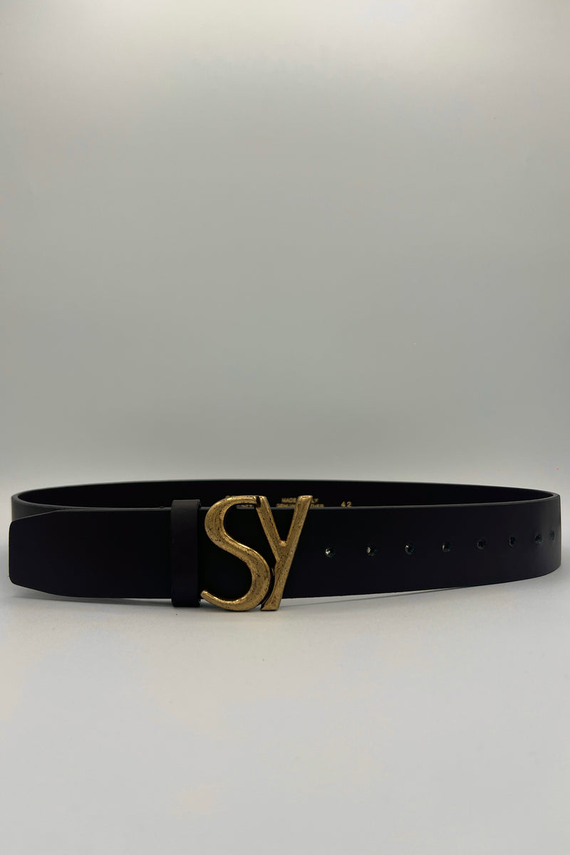 Seventy Genuine Leather Belt with Logo Buckle