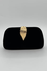 Très Chic Leaf Clutch Velvet