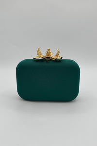 Très Chic Flower Clutch Teal