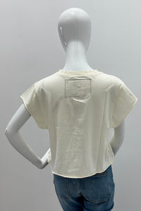 People of Leisure But First Rodeo Crop Top White