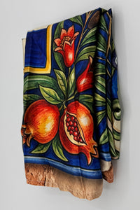 Très Chic Printed Silk Scarf Lemon