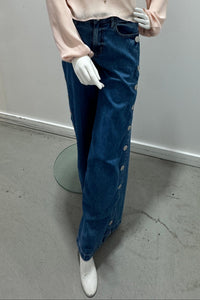 L'Agence Jennings High Rise Snap Wide Leg Jean Tortsen