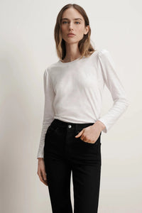 Veronica Beard Mason Baseball Tee White