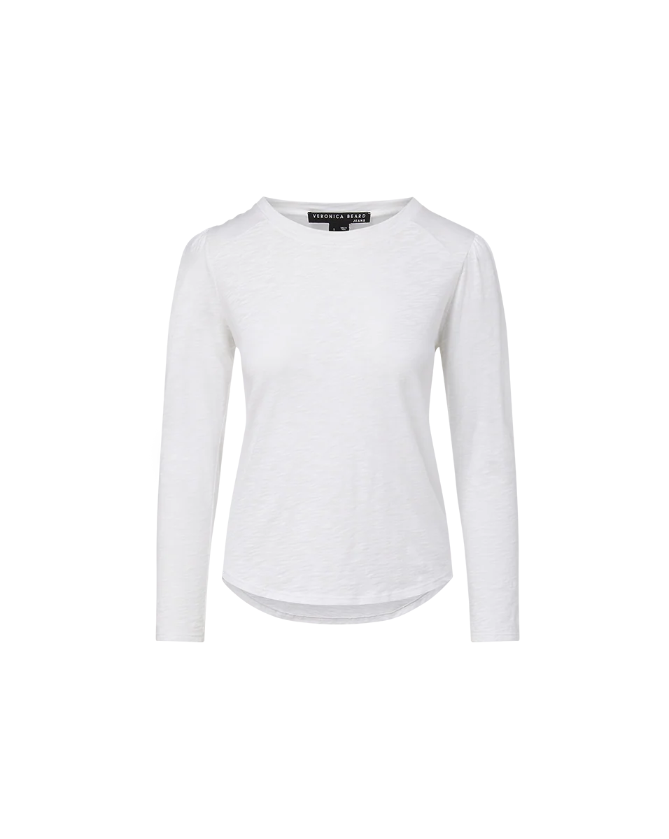 Veronica Beard Mason Baseball Tee White