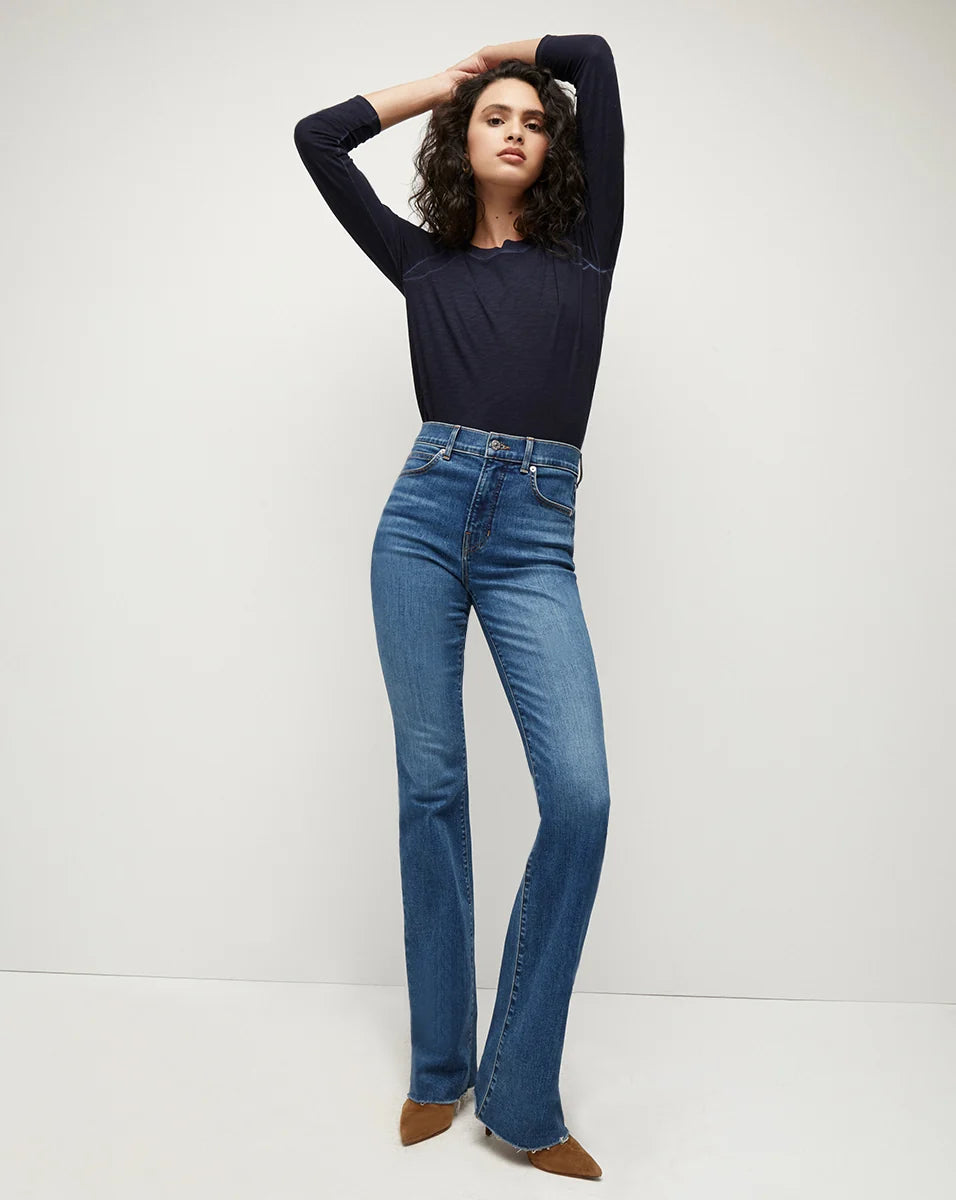 Veronica Beard Mason Baseball Tee Navy
