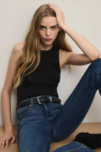 Débardeur court sans manches en mélange de coton Jordyn Veronica Beard Black