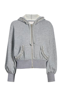 Cinq A Sept Heather Maddie Zip Up Sweatshirt