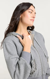 Cinq A Sept Heather Maddie Zip Up Sweatshirt
