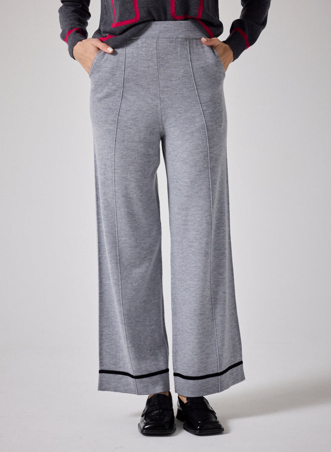 Notshy Calvin Flared Cashmere Pant With Contrast Trim