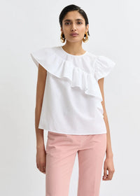 Essentiel Antwerp JooJoo Googoo Crinkle Top White
