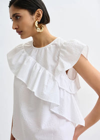 Essentiel Antwerp JooJoo Googoo Crinkle Top White