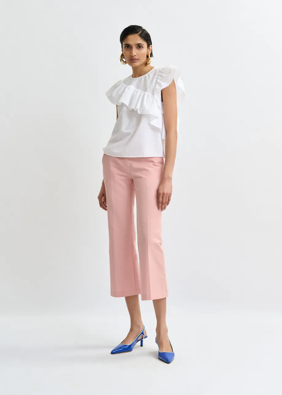 Essentiel Antwerp JooJoo Googoo Crinkle Top White